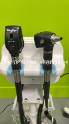 1 x Philips M3046A M4 Patient Monitor on Stand (Damaged Module Clip - See Pictures) with Philips M3000A Multiparameter Module, 1 x Welch Allyn 53N00 Vital Signs Monitor on Stand, 1 x Welch Allyn 420 Series Patent Monitor on Stand and 1 x Welch Allyn Otosc - 6