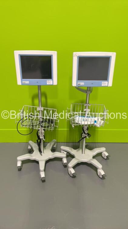 2 x LiDCO Rapid Hemodynamic Monitors on Stands (Both No Power Supplies - SD/FLash Cards Removed) *S/N 8101-16-4282 / 8101-17-5050*