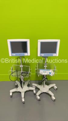 2 x LiDCO Rapid Hemodynamic Monitors on Stands (Both No Power Supplies - SD/FLash Cards Removed) *S/N 8101-16-4282 / 8101-17-5050* - 2