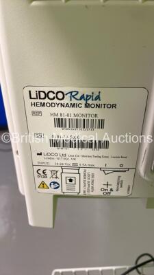 2 x LiDCO Rapid Hemodynamic Monitors on Stands (Both No Power Supplies - SD/FLash Cards Removed) *S/N 8101-16-4282 / 8101-17-5050* - 6