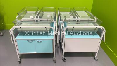 6 x Bristol Maid Bedside Cots with Mattresses