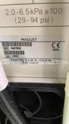 Maquet Servo-i Ventilator Model No 06487800 System Version v7.0 - System Software Version v7.00.01 - Total Operating Hours 86487 - with Hoses (Powers Up, - 5