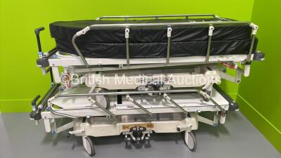 2 x Huntleigh Lifeguard Patient Trolleys with 2 x Mattress (Hydraulics Tested Working) *S/N P031422 / 653790*