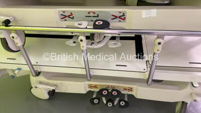 2 x Huntleigh Lifeguard Patient Trolleys with 2 x Mattress (Hydraulics Tested Working - 1 x Missing 1 Wheel - See Pictures) *S/N P0314227 / 65789* - 4