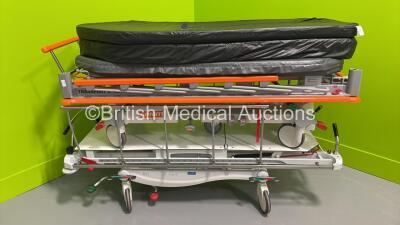 1 x Midmark Promotal Patient Trolley with Mattress and 1 x Linet Sprint Transport Stretcher with Mattress (Hydraulics Tested Working) *S/N NA*