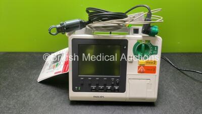 Philips HeartStart XL+ Defibrillator Ref 861290 with Paddle Lead and 3 Lead ECG Leads (Powers Up) *S/N US41412065*