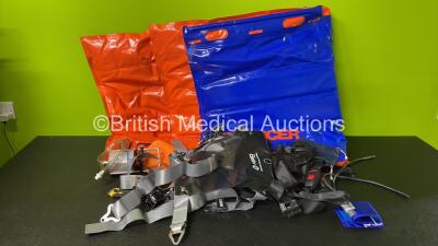 Job Lot Including Spencer Inflatable Mattress, Pump, Ferno Patient Harness and Ferno Straps