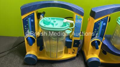 3 x Laerdal LSU Suction Units with 3 x Cups and 3 x Batteries (All Power Up, 2 x Flat Batteries) *SN 78271469693 / 78151467038 / 78201467935* - 2