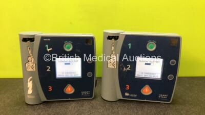 Job Lot Including 1 x Philips Heartstart FR2+ Defibrillator and 1 x Laerdal Heartstart FR2+ Defibrillator with 2 x Batteries (Both Power Up and Pass Self Test)