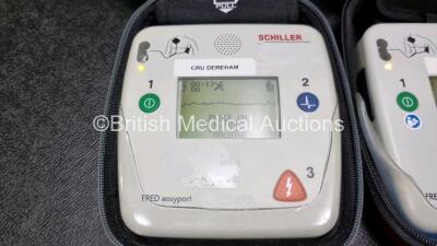 2 x Schiller FRED Easyport Defibrillators (Both Power Up) - 3