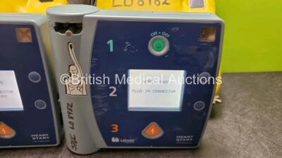 2 x Laerdal FR2+ Defibrillators (Both Power Up) in Carry Case with 2 x Batteries *Install Before - 2023 / 2019* - 2