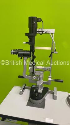 Haag Streit Bern SL900 Slit Lamp with Binoculars, 2 x 10x Eyepieces and Chin Rest (Powers Up - No Bulb - Missing Storage Compartment Cover - See Pictures) *S/N U90023435* - 6