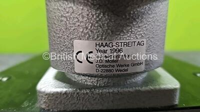 Haag Streit Bern AG 900 Slit Lamp (Untested Due to Foreign Lead) with Binoculars and 2 x 10 x Eyepieces *NA* - 12