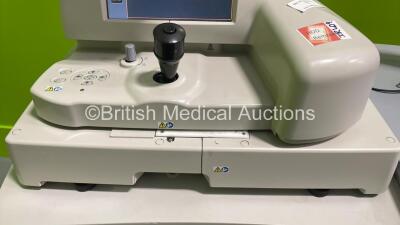 TopCon 3D OCT 2000 Optical Coherence Tomography Unit on Electric Table with Monitor, PC and Keyboard (Powers Up with Temperature Error - HDD Removed from PC Unit - Table Missing Wheel / Damaged - See Pictures) *S/N 684215* **Mfd 2013** ***IR409*** - 4