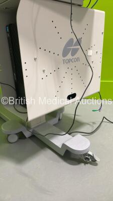 TopCon 3D OCT 2000 Optical Coherence Tomography Unit on Electric Table with Monitor, PC and Keyboard (Powers Up with Temperature Error - HDD Removed from PC Unit - Table Missing Wheel / Damaged - See Pictures) *S/N 684215* **Mfd 2013** ***IR409*** - 6