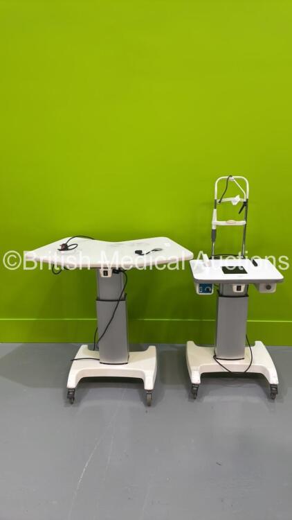 1 x Slit Lamp Motorized Table with Chin Rest and 1 x Motorized Ophthalmic Table (Both Power Up)