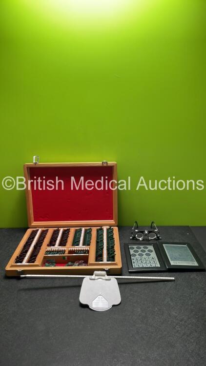 Mixed Lot Including 1 x CIO Full Lens Set, 1 x Stereo Optical Random Dot Stereo Butterfly Chart, 1 x Ophthalmic Lens Glasses and 1 x Eye Chart Attachment