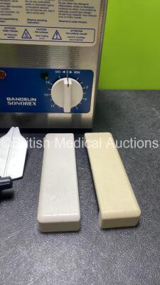 Mixed Lot Including 1 x Bandelin Sonorex Ultrasonic Bath (Powers Up),1 x FMS Footswitch, 1 x DC Power Supply and Assorted Haag Streit Slit Lamp Accessories - 3