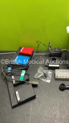 Mixed Lot Including 1 x Bandelin Sonorex Ultrasonic Bath (Powers Up),1 x FMS Footswitch, 1 x DC Power Supply and Assorted Haag Streit Slit Lamp Accessories - 6