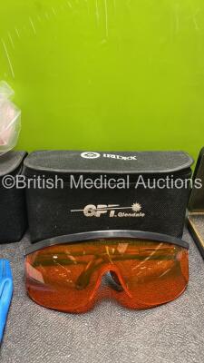 Mixed Ophthalmic Laser Lot Including 1 x GPT Glendale Laser Glasses, 1 x Iridex Laser Glasses and 1 x Laser Aperture Attachment in Carry Case - 3