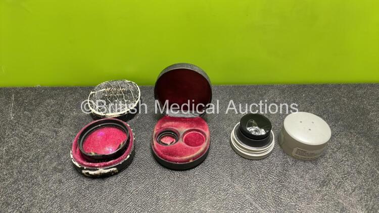 Job Lot of Lens Including 1 x Haag Streit Lens in Case, 1 x Volk II BIO 90D Lens in Case and 1 x Nikon 20dptr Lens in Case