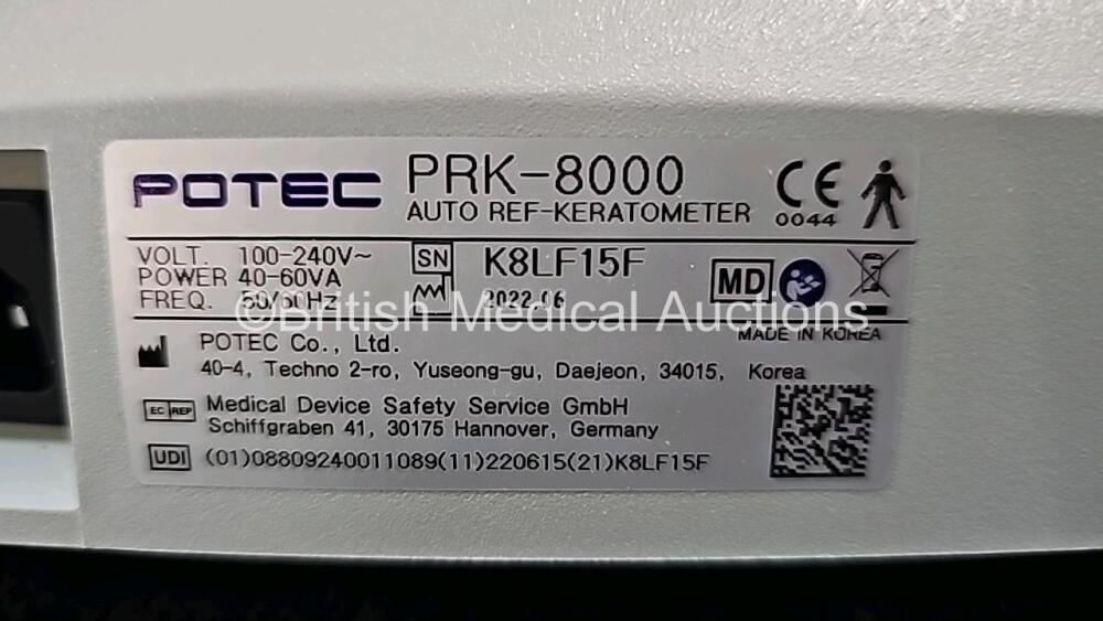 Potec PRK-8000 Auto Ref-Keratometer Ver 1.0.30.A *Mfd 2022* (Powers Up) *SN  K8LF15F*