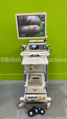 Olympus Stack System with Advan Monitor, Smith & Nephew Dyonics 25 Fluid Management System, Olympus Visera Pro OTV-S7Pro Camera Control Unit, Olympus Visera Pro CLV-S40Pro Light Source, Olympus 3CCD Camera Head, Olympus 1.2X HDTV Camera Head, Smith & Neph