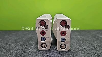 2 x Philips M3001A OPT A03C06 Modules *Mfd 2015* Including ECG, SpO2, NBP, Press and Temp Options