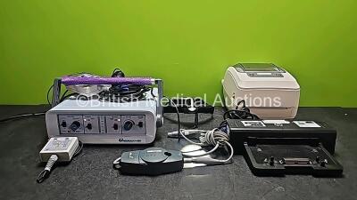 Mixed Lot Including 1 x Neurosign 100 Nerve Stimulator with 1 x Pre-Amplifier POD and 1 x Neurosign Stimulator Probe POD (Powers Up), 1 x Welch Allyn REF 46000 Headlight Torch with 1 x Power Supply (Powers Up), 1 x RMD Navigator GPS Gain Module, 1 x HP Do