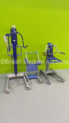 1 x Arjo Maxi Move Electric Patient Hoist with Controller, 1 x Arjo Stedy Patient Standing Aid and 1 x Arjo Alenti Electric Patient Hoist with Controller (All Not Power Test Due to No Battery) *S/N 300024916 / (11) 050559332787901*