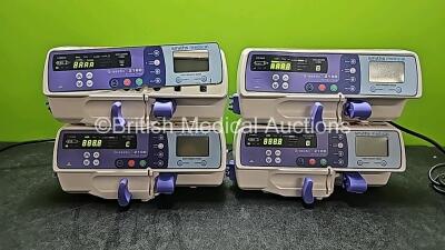 4 x Graseby 2100 Syringe Pumps *Mfd 2020* (All Power Up and Damaged Front Label) *SN 201222653 / 201223986 / 201222812 / 201222660*