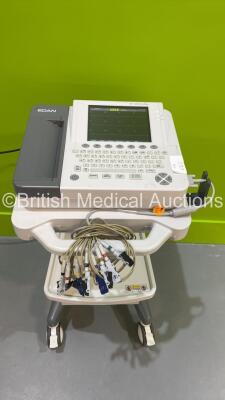 Edan SE-1200 Express ECG Machine on Stand with 10 Lead ECG Leads (Powers Up) *S/N 460016-M20309210008* **Mfd 2020*