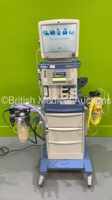 Drager Fabius Tiro Anaesthesia Machine Software Version 3.37b - Total Running Hours 8832 - Total Ventilator Hours 110 with GE Carescape B650 Patient Monitor with GE E-PSMP-01 Module, GE E-sCAiO Gas Module with D-Fend Pro Water Trap, Bellows, Absorber and