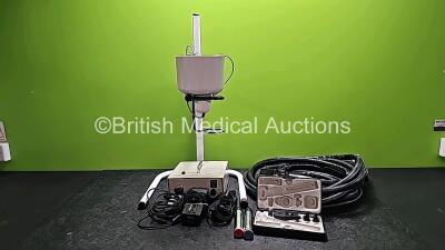 Mixed Lot Including 1 x Sapimed Light Source (No Power), 1 x Olympus Connector Cable, 3 x ResMed 90W AC Adapters (All Untested and 2 x Damaged Cables - See Photos), 1 x Urine Tester and 2 x Keeler Otoscopes / Ophthalmoscopes with 1 x Attachment (1 x Damag