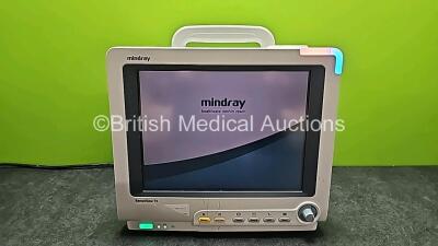 Mindray BeneView T5 Patient Monitor (Powers Up, Cracked Case and Damaged Dial - See Photo) *SN CM-0A114085*