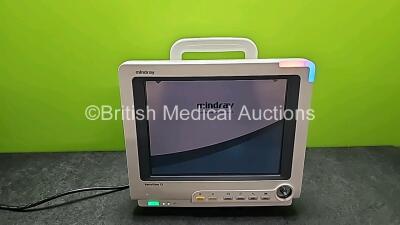 Mindray BeneView T5 Patient Monitor (Powers Up,Mark on Screen, Scratched Screen, Damaged Case and Missing Dial - See Photos) *SNCM-0A114089*