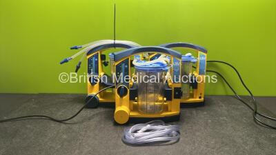 3 x Laerdal Suction Units with Cups and Hoses (All Power Up, 2 x Missing Casing)