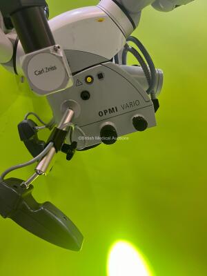 Zeiss OPMI Vario S8 Triple Operated Surgical Microscope with 3 x f170 Binoculars, 4 x 12.5x Eyepieces and 2 x 10x Eyepieces on S8 Stand (Powers Up with Good Bulb, Slight Damage to Screen - See Photo) *C* - 9