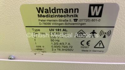 2 x Waldmann UV 181 AL Patient Lamps on 1 x Stand (Both Power Up with Good Bulbs) *LP* - 5