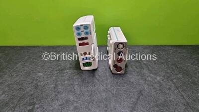 Job Lot Including 1 x GE Type E-PSMP-00 Modules *Mfd 2012* with ECG, SpO2, P1, P2, T1, T2 and NIBP Options and 1 x Philips M3000A Opt C06 Module Including ECG/Resp, Spo2, NBP, Press and Temp Options