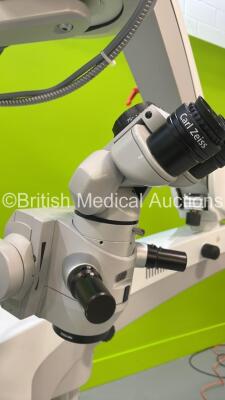 Carl Zeiss OPMI Visu 160 Surgical Microscope with f170 Binoculars, 2 x 12,5x Eyepieces, f 200 APO Lens and Footswitch on S7 Stand (Powers Up - Blown Bulb) *S/N 302605-9001-000* - 5