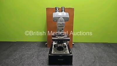 Watson Microsystem 70 Bench Microscope (Untested Due to Missing Power Supply) with 2 x 10 x Lens,1 x Para x40/.65 ,1 x Para x10/.28 and 1 x Para x4/.13 in Wooden Box *SN 146531*