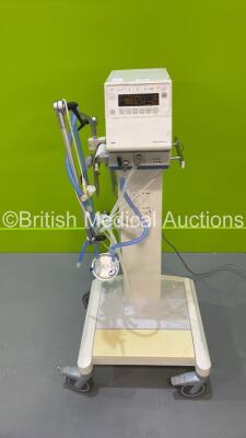 Drager Babylog 8000 Plus Ventilator Ref 8411111-19 with Hoses on Stand (Powers Up with 110v Power Supply - Power Supply Not Included) *S/N ARUD-0023* **Mfd 2004**