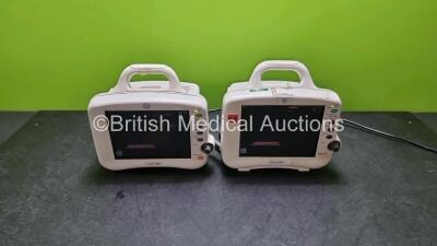 2 x GE Dash 3000 Patient Monitors Including ECG, NBP, SpO2, BP1/3, BP2/4, Temp/CO and CO2 Options (Both Power Up, 1 x with Broken Handle)