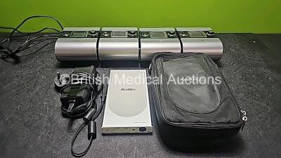 Job Lot Including 4 x ResMed S9 Autoset EPR CPAPS (All Power Up) with 4 x Power Supplies and 1 x ResMed Power Station II Ref 24926 with Power Supply in Bag * SN 17031-83431 / 23141670227 / 23101046070 / 23131250986 / 23142428403*