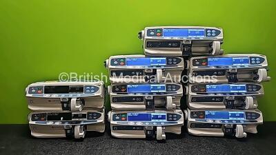 Job Lot Including 2 x CareFusion Alaris CC Syringe Pumps (Both Power Up) and 7 x CareFusion Alaris CC Guardrails Plus BD Syringe Pumps *All Mfd 2020* (All Power Up) *SN 135053869 / 135050026 / 372024340 / 372038307 / 372029637