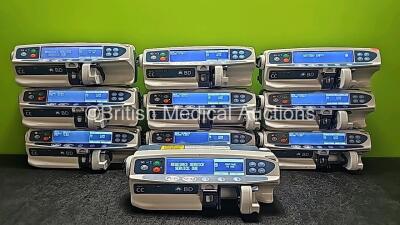 10 x CareFusion Alaris CC Guardrails Plus BD Syringe Pumps *9 x Mfd 2020* (All Power Up) *SN 370030369 / 372029707 / 372051623 / 372039971 / 372051622 / 372038312 / 372043287 / 372035012 / 372035013 / 372047821*