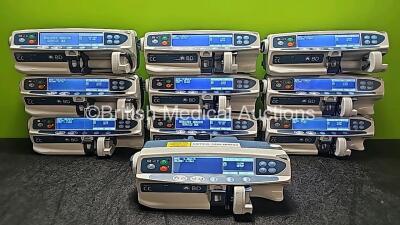 10 x CareFusion Alaris CC Guardrails Plus BD Syringe Pumps *All Mfd 2020* (All Power Up and 1 x Damaged Case - See Photo) *SN 372029642 / 372029635 / 372038314 / 372024603 / 372029643 / 372029712 / 372043286 / 372047825 / 372058017 / 372035015*