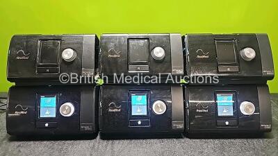 6 x ResMed Airsense 10 Autoset CPAP Units *1 x Mfd 2022* (All Power Up, 5 x Missing Humidifier Chambers and 3 x Missing Side Cover - See Photos) with 3 x Power Supply