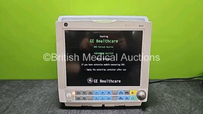 GE Carescape B40 Patient Monitor Including IBP1/IBP2, T1/T2, SpO2, ECG and NIBP Options (Powers Up, 1 x Missing Battery and Cracked Case - See Photos) *SN SG212260706WA* *W*